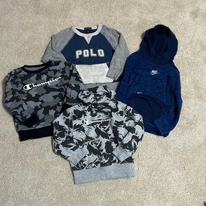3T boys Nike , champion and Ralph Lauren sweaters